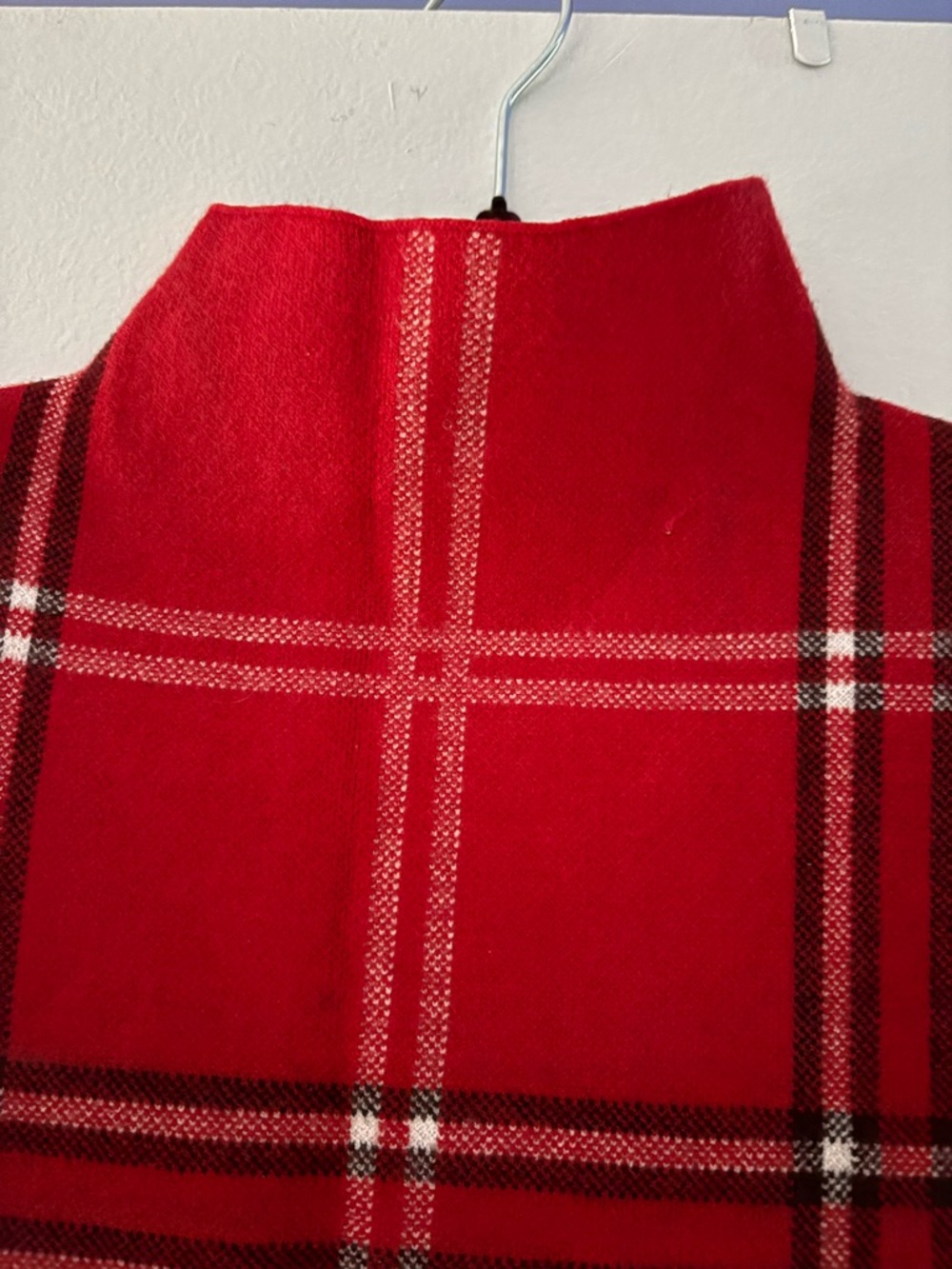 Tahari Red Plaid Turtleneck Sweater - Picture 2 of 5